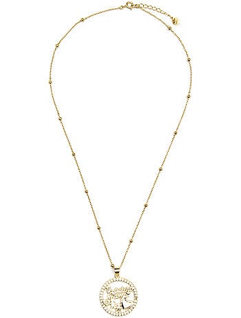 Collier Luxenter en argent sterling 925 et zircone brillante avec finition en or jaune 18 k - Mama