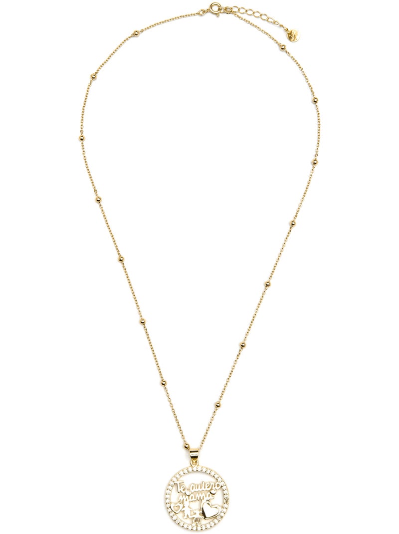 Collier Luxenter en argent sterling 925 et zircone brillante avec finition en or jaune 18 k - Mama Argent - Kiabi