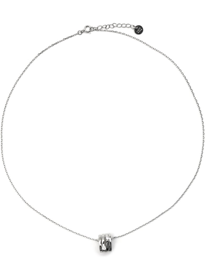 Collier Luxenter en argent sterling 925 et zircone brillante avec finition en rhodium - Duvid Argent - Kiabi