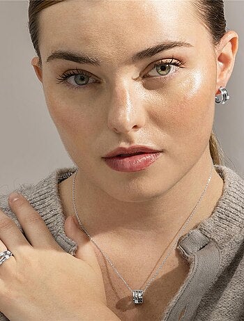 Collier Luxenter en argent sterling 925 et zircone brillante avec finition en rhodium - Duvid