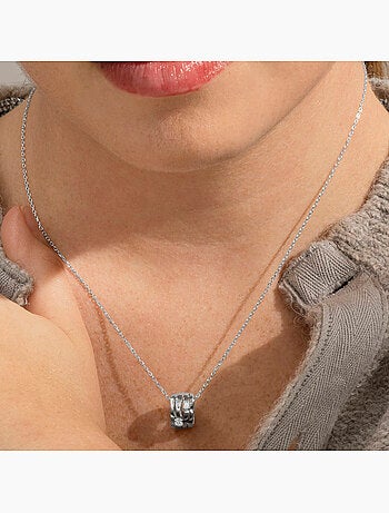 Collier Luxenter en argent sterling 925 et zircone brillante avec finition en rhodium - Duvid