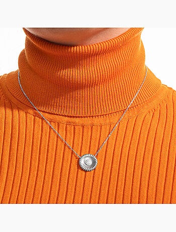 Collier Luxenter en argent sterling 925 et zircone brillante avec finition en rhodium - Olie
