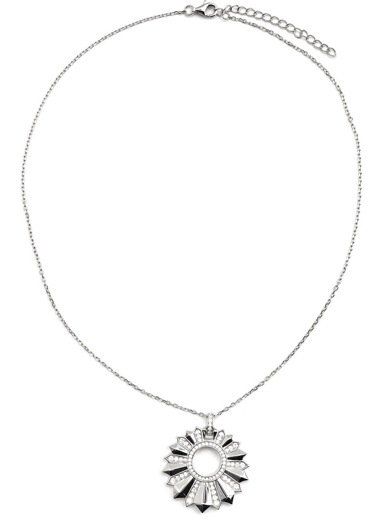 Collier Luxenter en argent sterling 925 et zircone brillante avec finition en rhodium - Saneda Argent - Kiabi