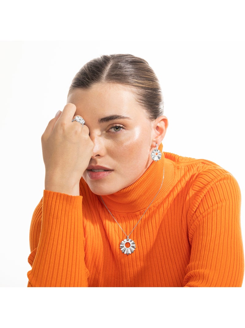 Collier Luxenter en argent sterling 925 et zircone brillante avec finition en rhodium - Saneda Blanc - Kiabi