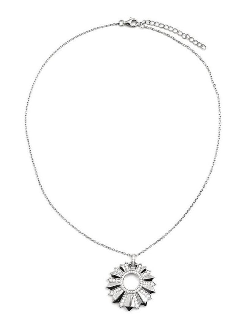 Collier Luxenter en argent sterling 925 et zircone brillante avec finition en rhodium - Saneda Blanc - Kiabi