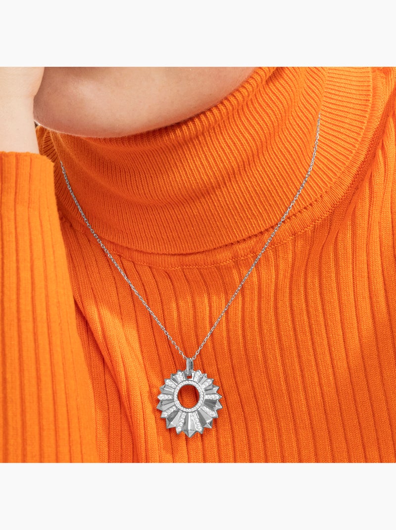 Collier Luxenter en argent sterling 925 et zircone brillante avec finition en rhodium - Saneda Blanc - Kiabi