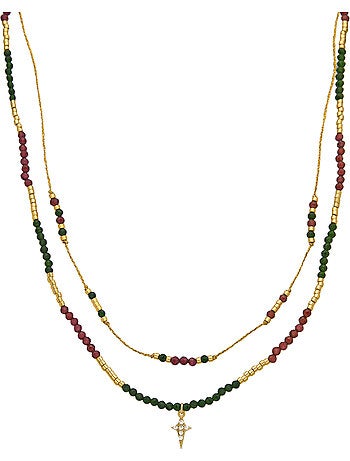 Collier Luxenter en argent sterling 925 et zircone brillante, finition or 18 carats - Holis