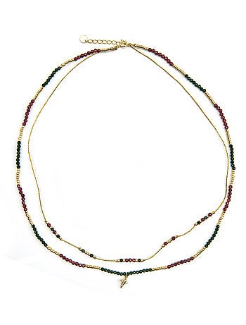 Collier Luxenter en argent sterling 925 et zircone brillante, finition or 18 carats - Holis