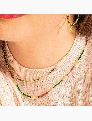 Collier Luxenter en argent sterling 925 et zircone brillante, finition or 18 carats - Holis
