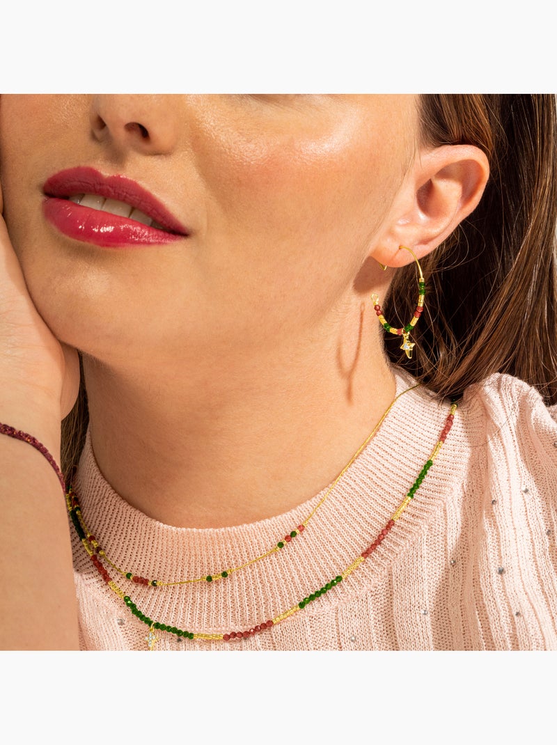Collier Luxenter en argent sterling 925 et zircone brillante, finition or 18 carats - Holis Argent - Kiabi