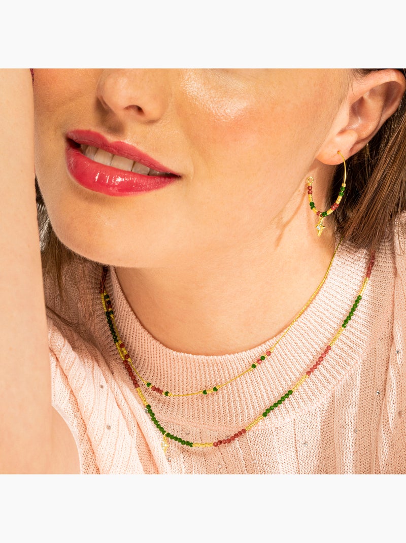 Collier Luxenter en argent sterling 925 et zircone brillante, finition or 18 carats - Holis Argent - Kiabi