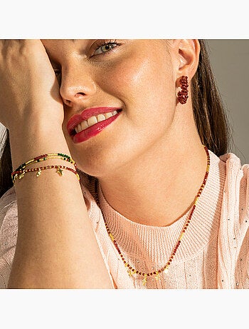 Collier Luxenter en argent sterling 925 et zircone brillante, finition or 18 carats - Paila