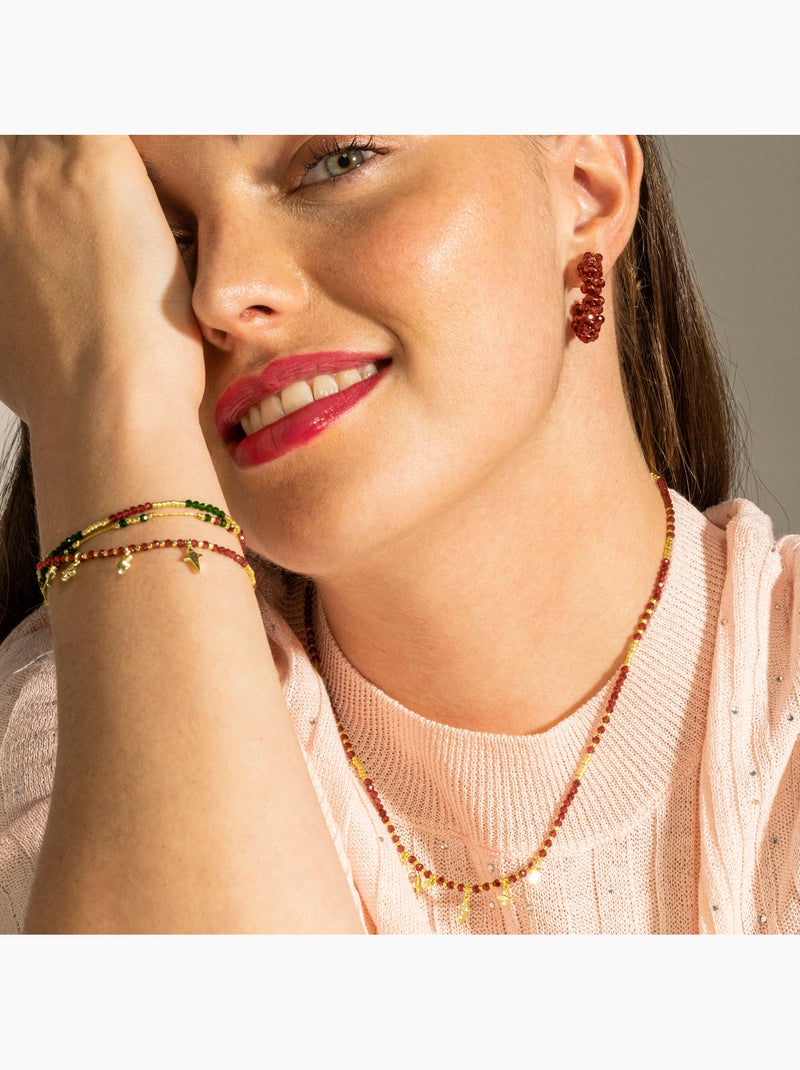 Collier Luxenter en argent sterling 925 et zircone brillante, finition or 18 carats - Paila Argent - Kiabi