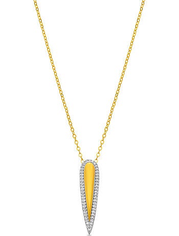 Collier Luxenter en argent sterling 925 et zircone brillante finition or 18k - Omiya