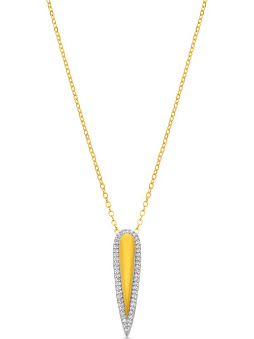 Collier Luxenter en argent sterling 925 et zircone brillante finition or 18k - Omiya - Kiabi Collier Luxenter en argent sterling 925 et zircone brillante finition or 18k - Omiya - Kiabi