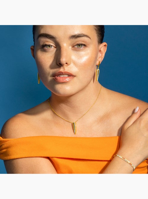 Collier Luxenter en argent sterling 925 et zircone brillante finition or 18k - Omiya - Kiabi Collier Luxenter en argent sterling 925 et zircone brillante finition or 18k - Omiya - Kiabi