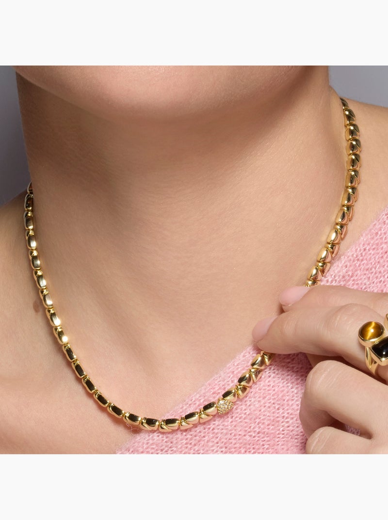 Collier Luxenter en argent sterling 925 et zircone brillante, finition or jaune 18 carats - Gaskel Argent - Kiabi