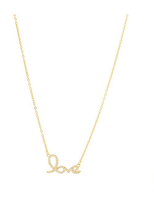 Collier Luxenter en argent sterling 925 et zircone brillante finition or jaune 18k - Amor - Kiabi Collier Luxenter en argent sterling 925 et zircone brillante finition or jaune 18k - Amor - Kiabi