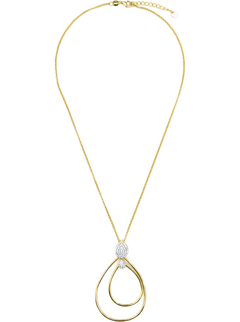 Collier Luxenter en argent sterling 925 et zircone brillante finition or jaune 18k - Hyka Blanc - Kiabi