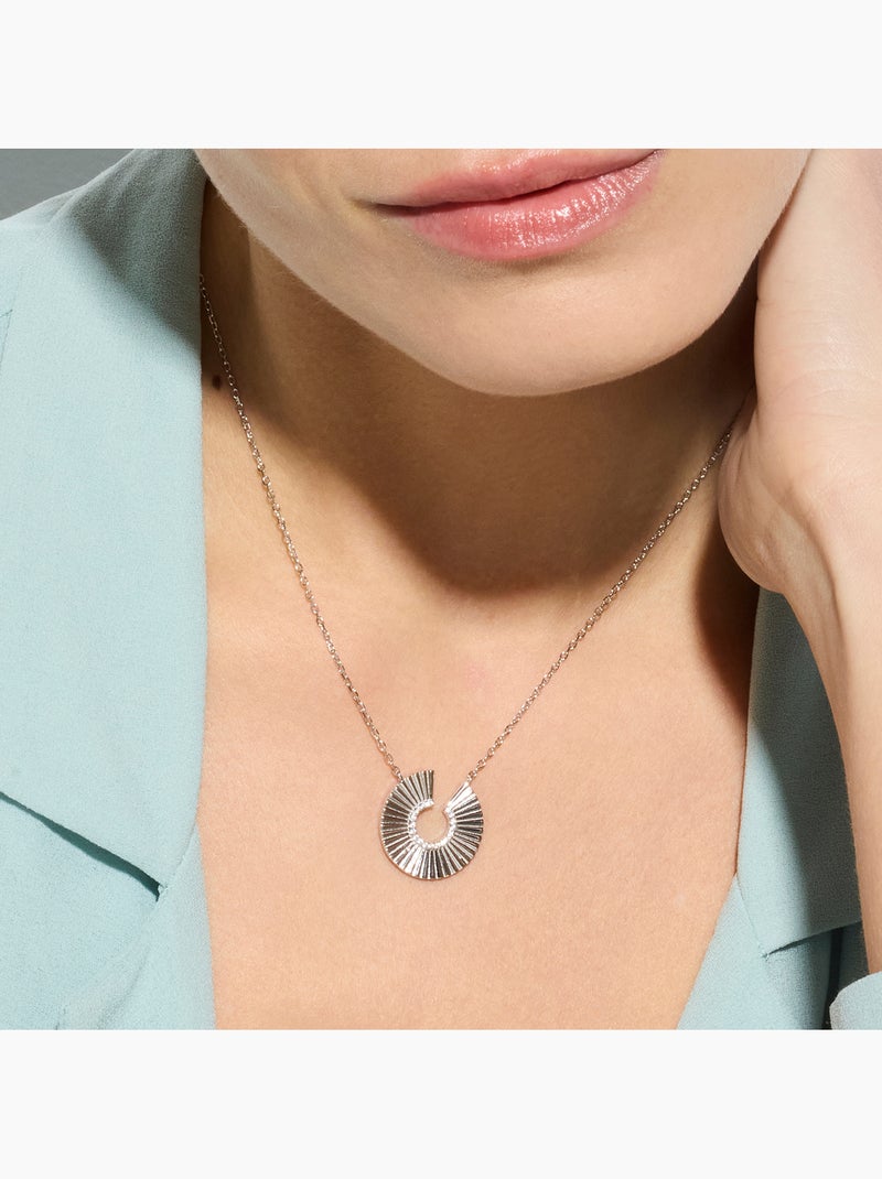 Collier Luxenter en argent sterling 925 et zircone brillante finition rhodium - Dragi Blanc - Kiabi