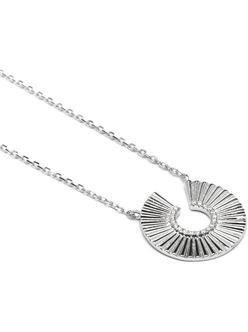 Collier Luxenter en argent sterling 925 et zircone brillante finition rhodium - Dragi Blanc - Kiabi