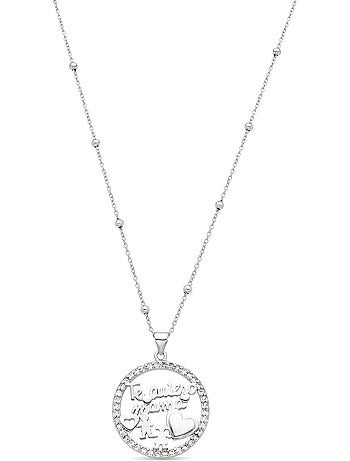 Collier Luxenter en argent sterling 925 et zircone brillante, finition rhodium - Mama