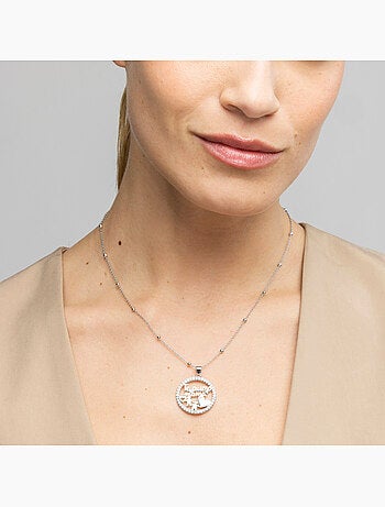 Collier Luxenter en argent sterling 925 et zircone brillante, finition rhodium - Mama