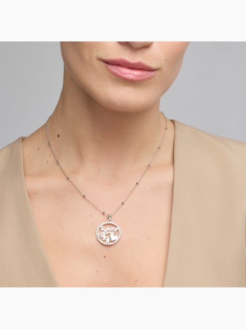Collier Luxenter en argent sterling 925 et zircone brillante, finition rhodium - Mama - Kiabi