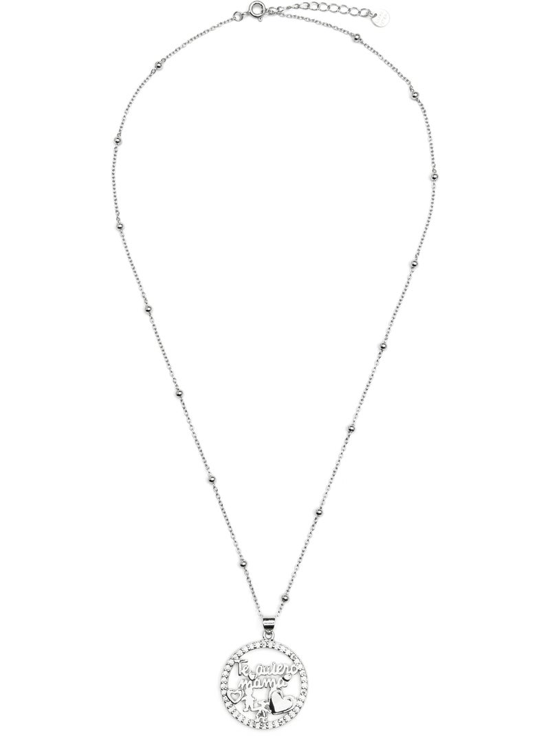 Collier Luxenter en argent sterling 925 et zircone brillante, finition rhodium - Mama Argent - Kiabi