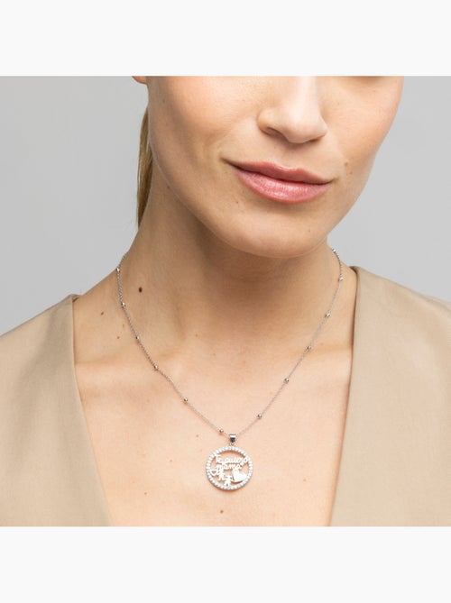 Collier Luxenter en argent sterling 925 et zircone brillante, finition rhodium - Mama - Kiabi