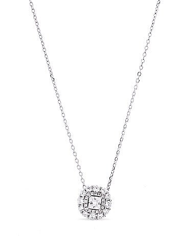 Collier Luxenter en argent sterling 925 et zircone brillante, finition rhodium - Raxya