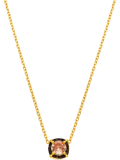 Collier Luxenter en argent sterling 925 et zircone brune finition or 18k - Lehak - Kiabi