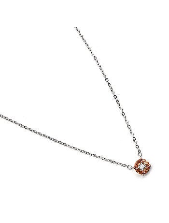 Collier Luxenter en argent sterling 925 et zircone champagne finition rhodium - Siankho