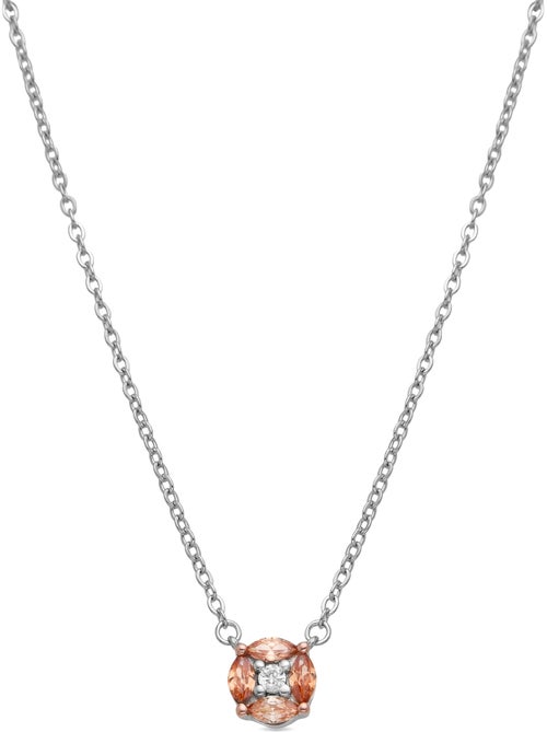 Collier Luxenter en argent sterling 925 et zircone champagne finition rhodium - Siankho - Kiabi