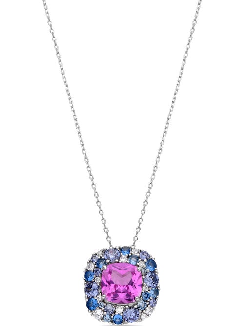 Collier Luxenter en argent sterling 925 et zircone multicolore avec finition en rhodium - Uxre - Kiabi
