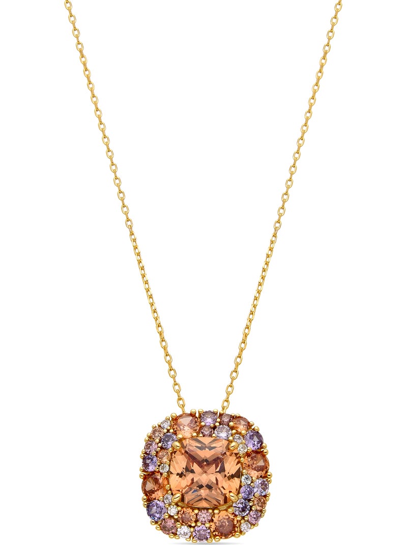 Collier Luxenter en argent sterling 925 et zircone multicolore avec finition et plaqué or 18k - Uxre Multicolore - Kiabi