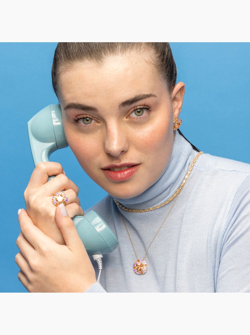 Collier Luxenter en argent sterling 925 et zircone multicolore avec finition et plaqué or 18k - Uxre Multicolore - Kiabi