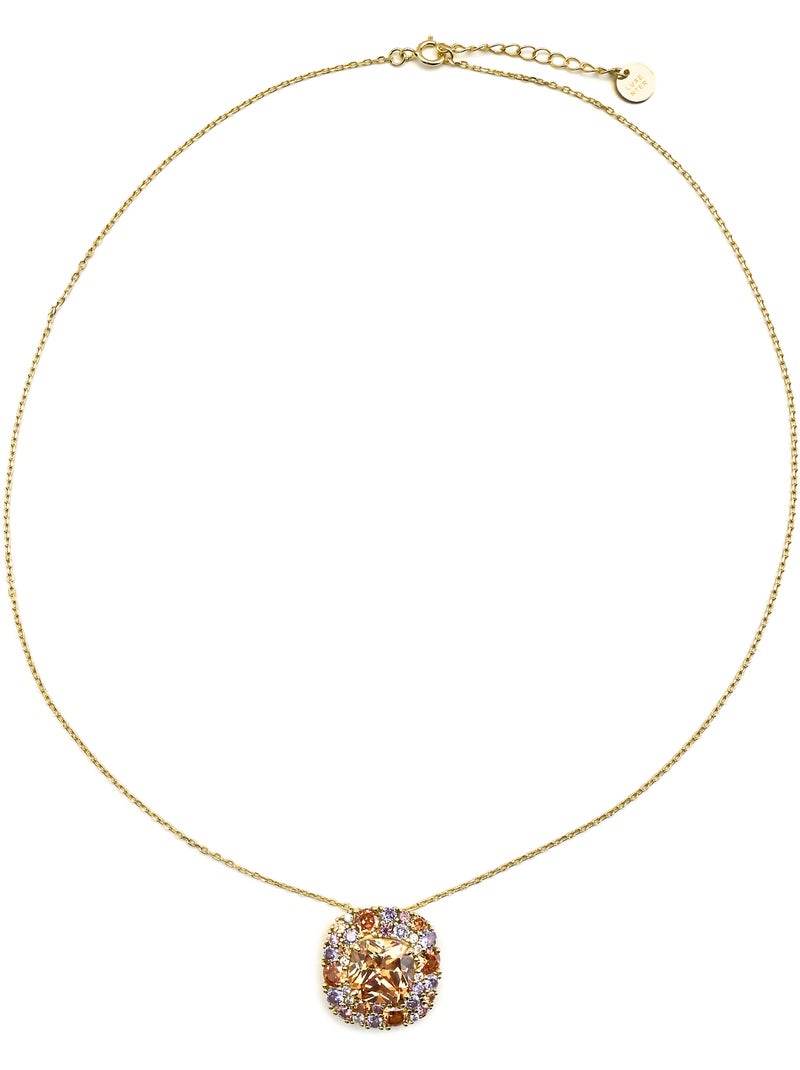 Collier Luxenter en argent sterling 925 et zircone multicolore avec finition et plaqué or 18k - Uxre Multicolore - Kiabi