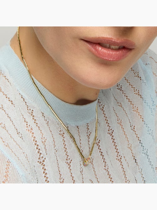 Collier Luxenter en argent sterling 925 et zircone multicolore, finition or jaune 18 carats - Mezay - Kiabi Collier Luxenter en argent sterling 925 et zircone multicolore, finition or jaune 18 carats - Mezay - Kiabi