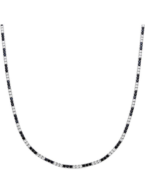 Collier Luxenter en argent sterling 925 et zircone Onix finition rhodium - Tahu - Kiabi