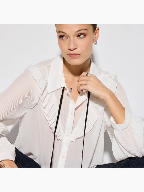 Collier Luxenter en argent sterling 925 et zircone saphir finition rhodium - Nikoa - Kiabi