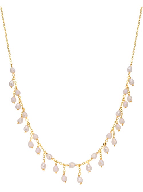 Collier Luxenter en cristal blanc avec finition et plaqué or 18k - Fyre - Kiabi