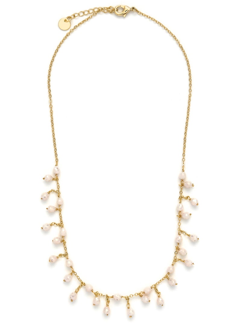 Collier Luxenter en cristal blanc avec finition et plaqué or 18k - Fyre Blanc - Kiabi