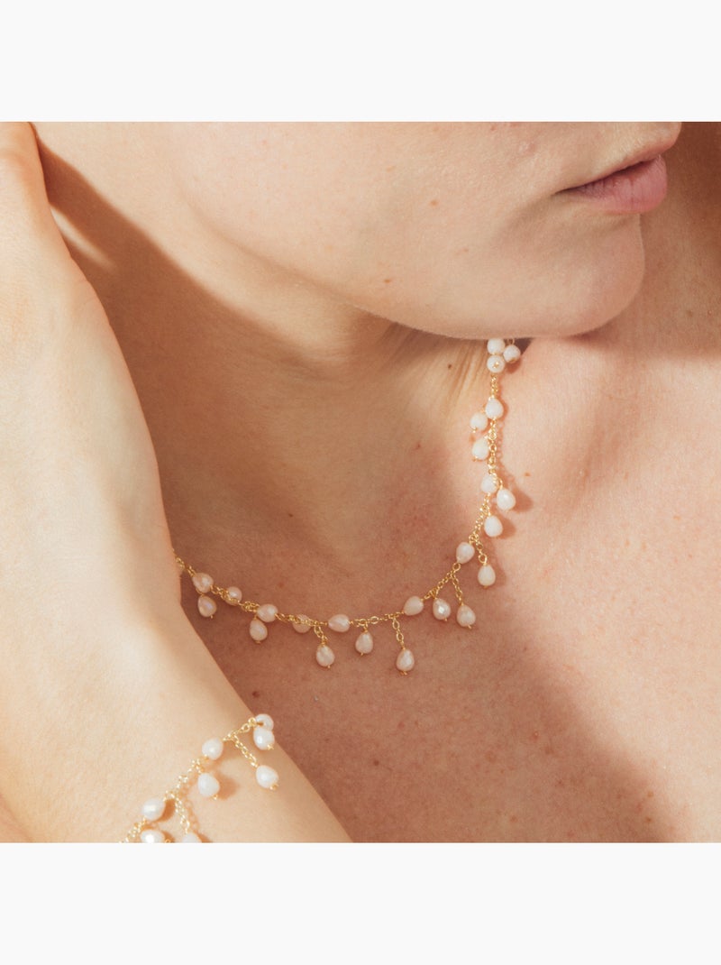 Collier Luxenter en cristal blanc avec finition et plaqué or 18k - Fyre Blanc - Kiabi