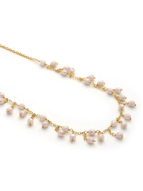 Collier Luxenter en cristal blanc avec finition et plaqué or 18k - Fyre - Kiabi