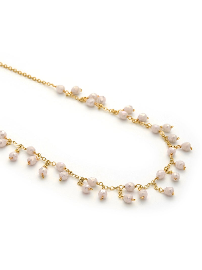 Collier Luxenter en cristal blanc avec finition et plaqué or 18k - Fyre Blanc - Kiabi