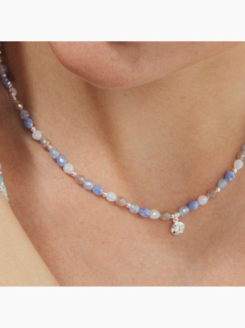 Collier Luxenter en cristal bleu avec finition rhodium - Likdu - Kiabi