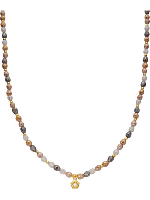 Collier Luxenter en cristal brun, finition or jaune 18k - Likdu - Kiabi