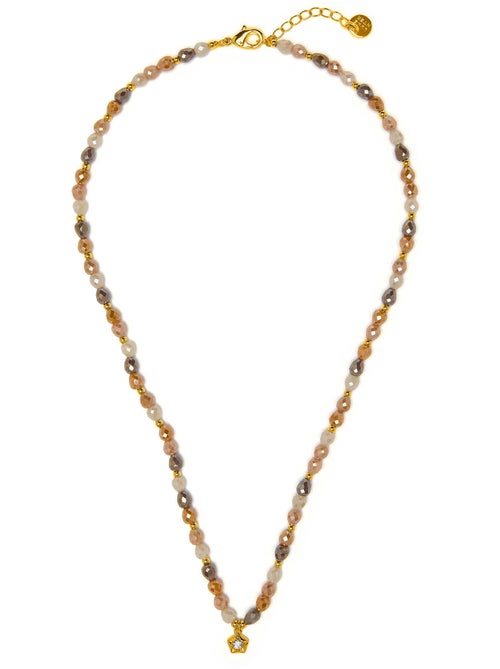 Collier Luxenter en cristal brun, finition or jaune 18k - Likdu - Kiabi