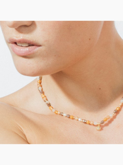 Collier Luxenter en cristal brun, finition or jaune 18k - Likdu - Kiabi